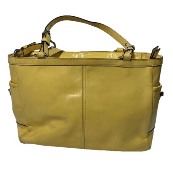 Coach Ashley Yellow Patent Leather Satchel Bag - Picture 2 of 9